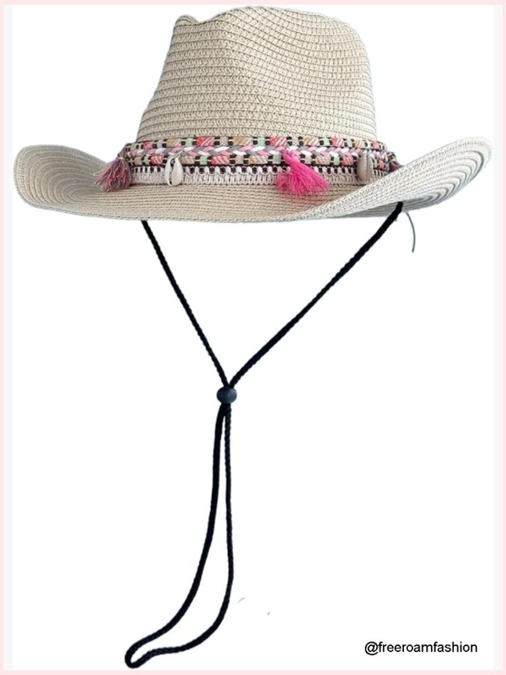 Wide Brim Cowboy Straw Hat Lightweight Breathable Summer Sun Hat Unisex